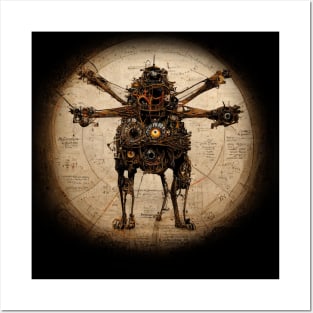 Australian Sheperd Surreal Steampunk Artwork, Dog Lover Posters and Art